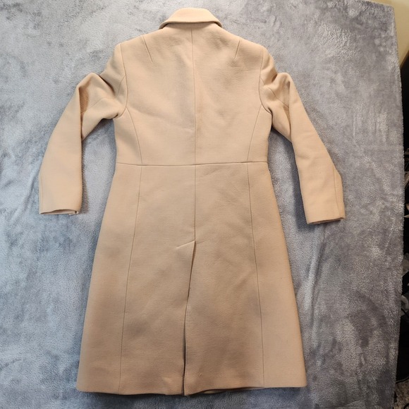 J Crew Topcoat Womens Small Petite Beige Camel Chiara Wool Cashmere Double Face - Picture 2 of 15